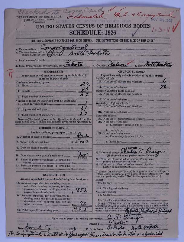 Scan of Federated Churches: