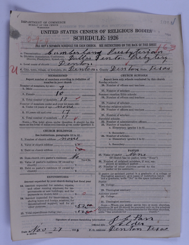 Scan of Cumberland Presbyterian Church: 1014