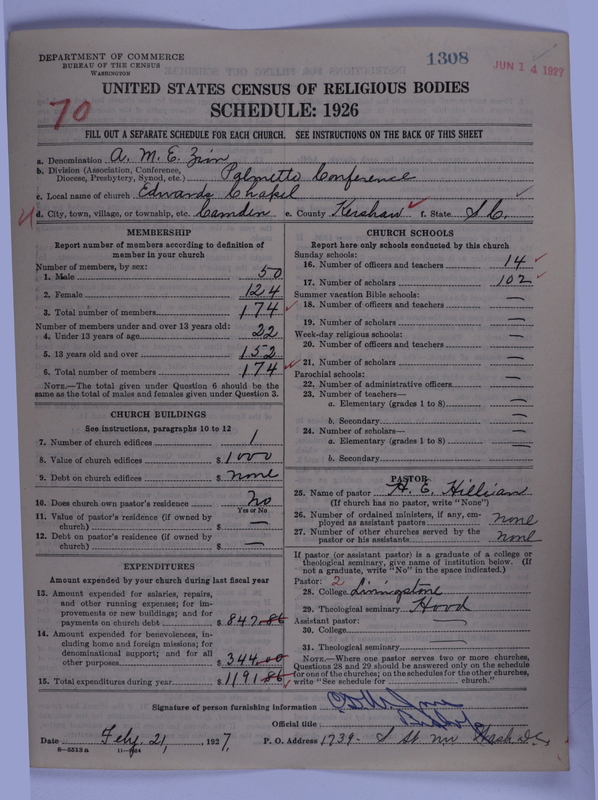 Scan of African Methodist Episcopal Zion Church: 1308