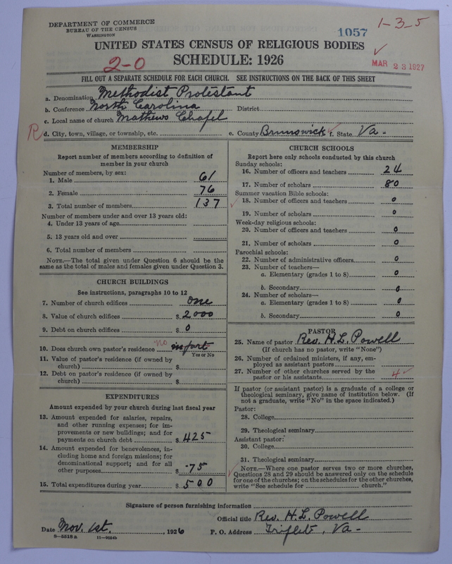 Scan of Methodist Protestant Church: 1057