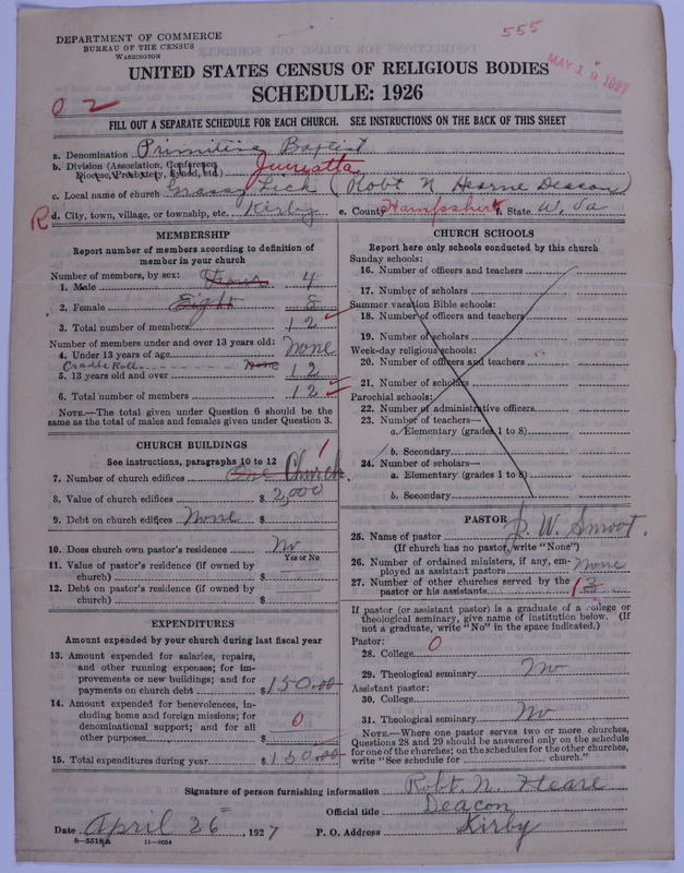 Scan of Primitive Baptists: 555
