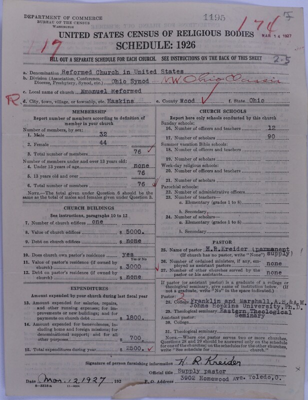 Scan of Reformed Church in the United States: 1195