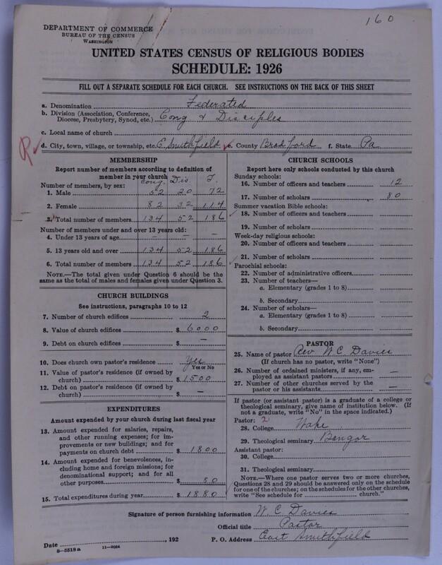 Scan of Federated Churches: 160