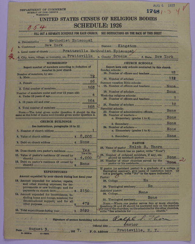 Scan of Methodist Episcopal Church: 1748