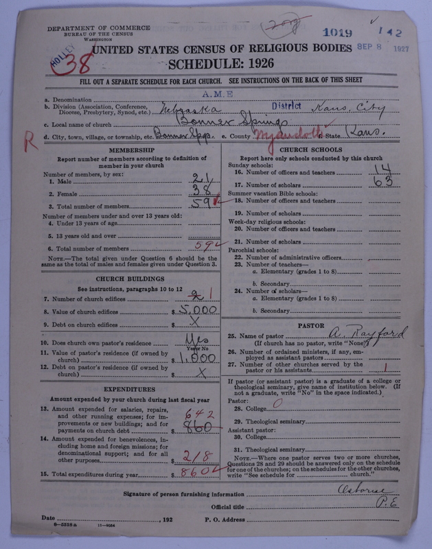 Scan of African Methodist Episcopal Church: 1019