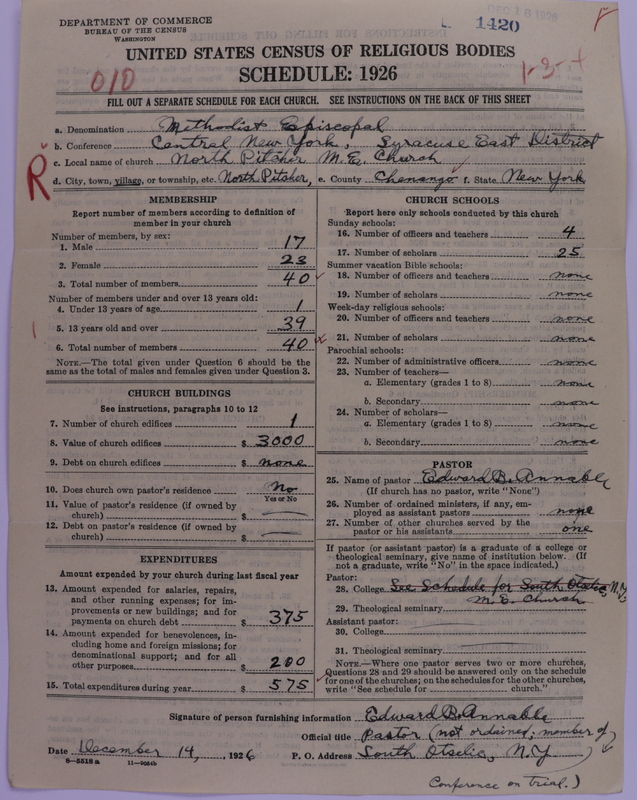 Scan of Methodist Episcopal Church: 1420