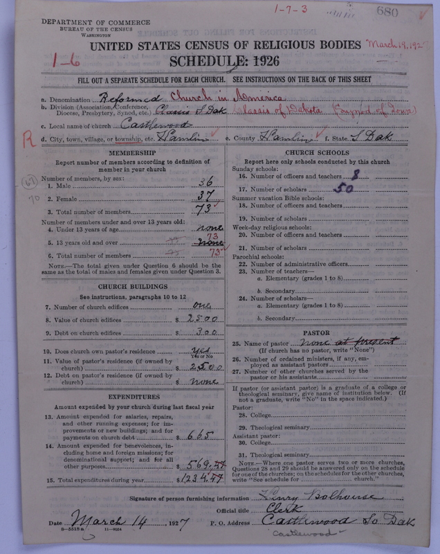 Scan of Reformed Church in America: 680