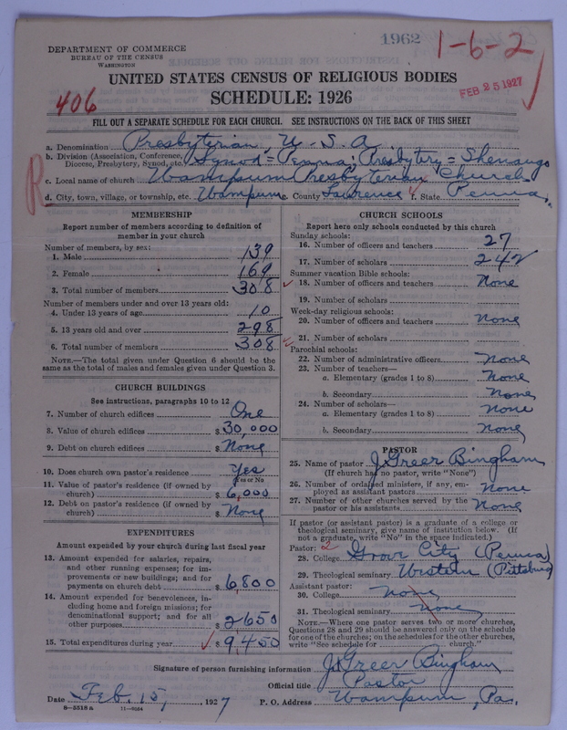Scan of Presbyterian Church in the United States of America: 1962
