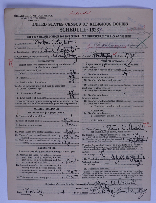 Scan of Federated Churches: