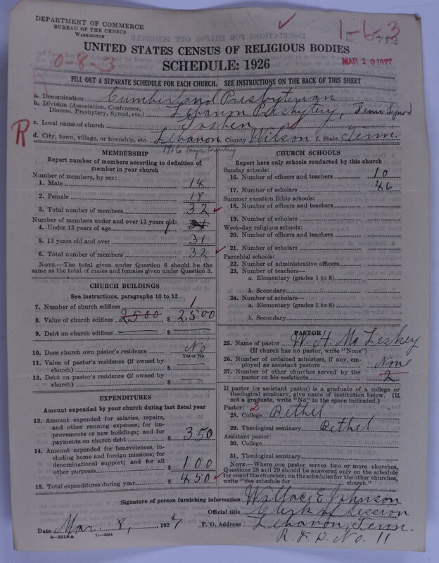 Scan of Cumberland Presbyterian Church: 712