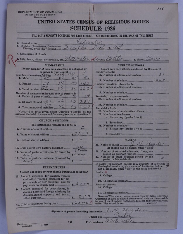Scan of Federated Churches: 278