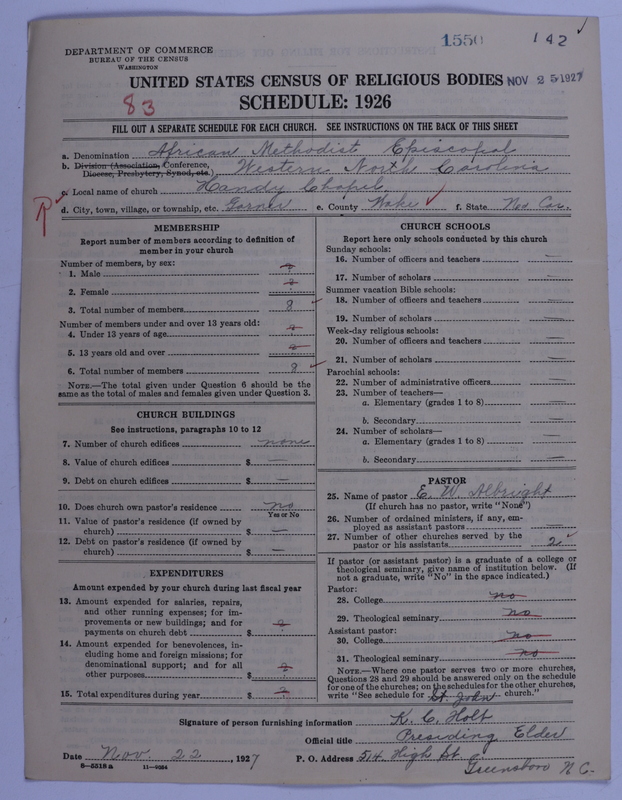Scan of African Methodist Episcopal Church: 1550