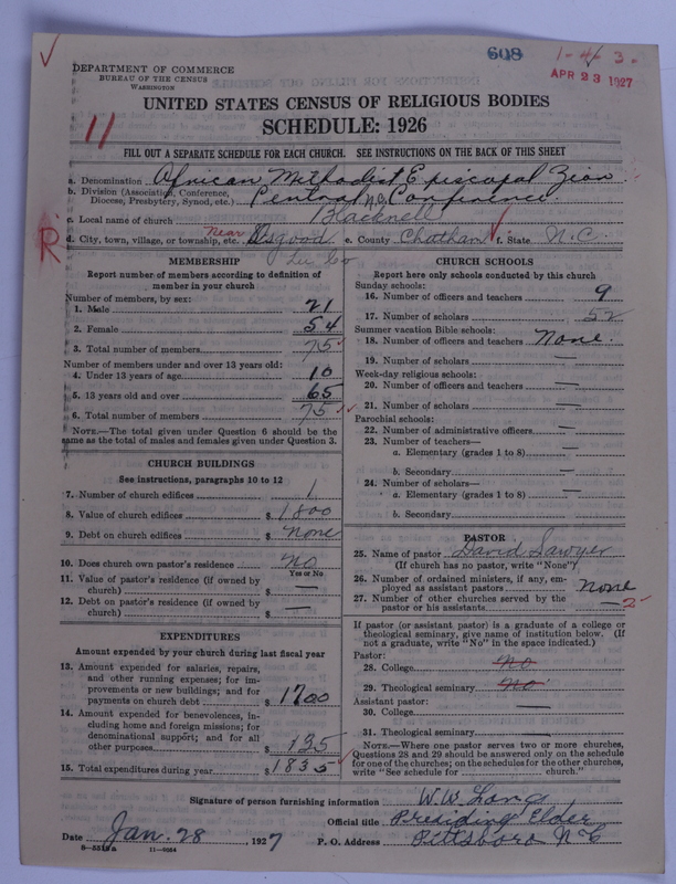 Scan of African Methodist Episcopal Zion Church: 608