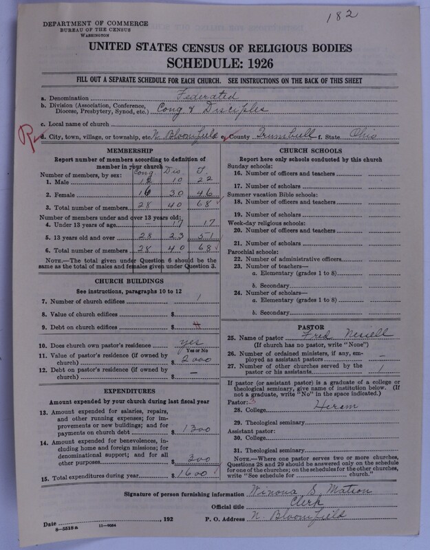 Scan of Federated Churches: 182