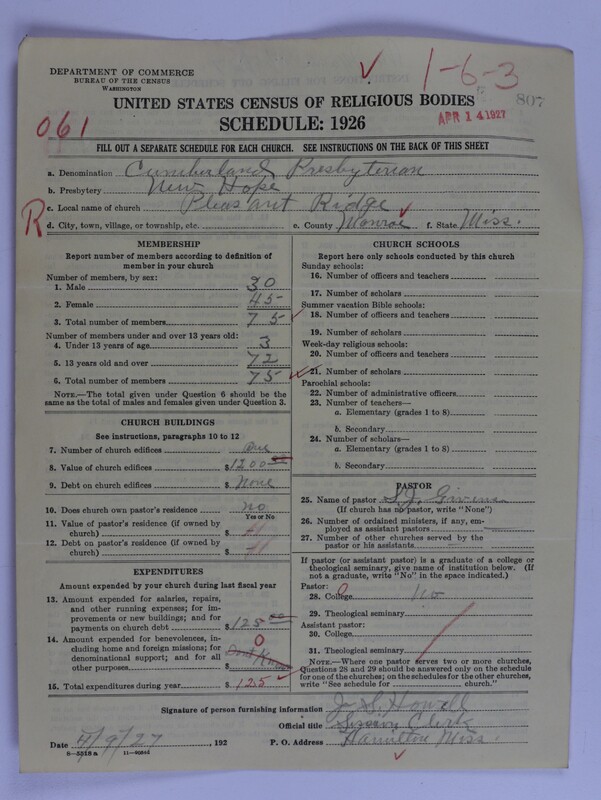 Scan of Cumberland Presbyterian Church: 807