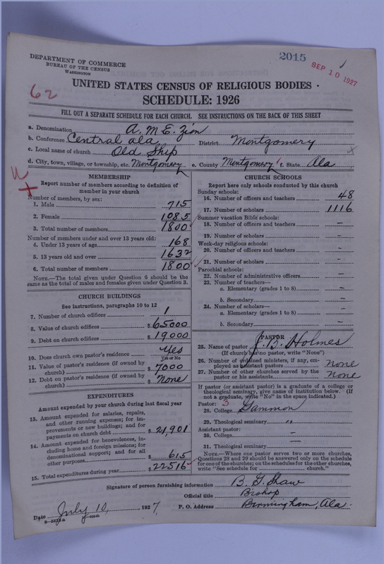 Scan of African Methodist Episcopal Zion Church: 2015