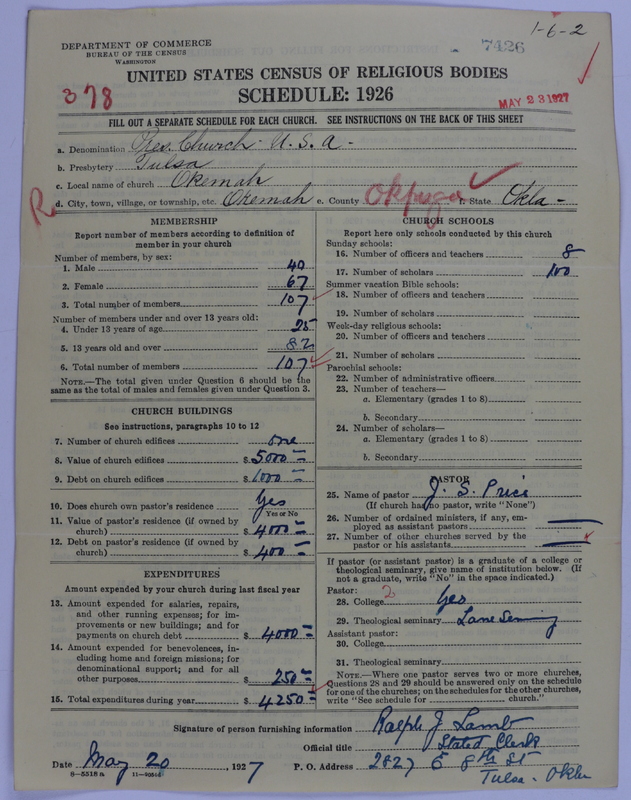 Scan of Presbyterian Church in the United States of America: 7426