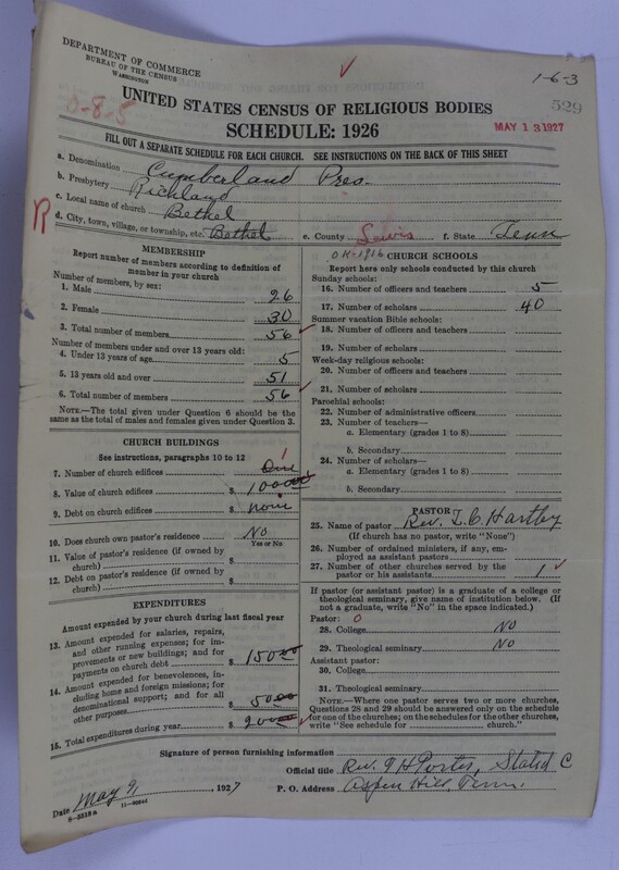 Scan of Cumberland Presbyterian Church: 529