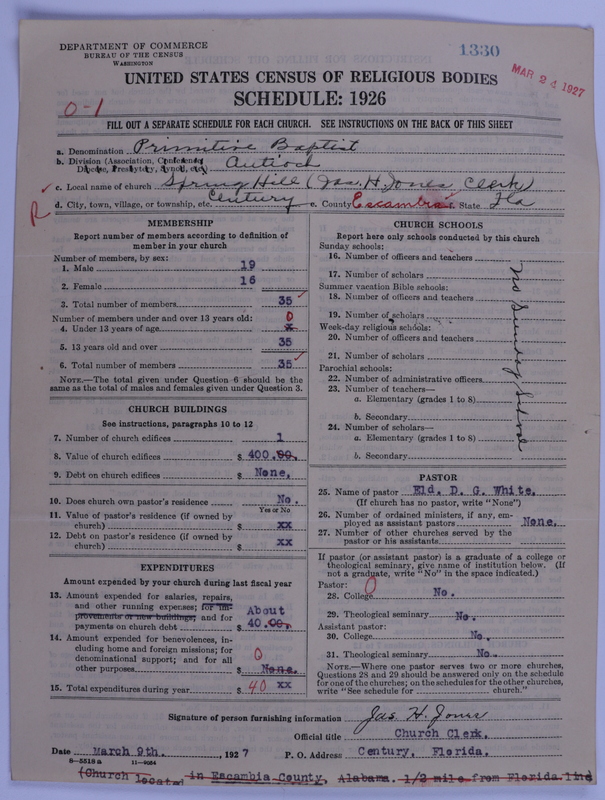 Scan of Primitive Baptists: 1330