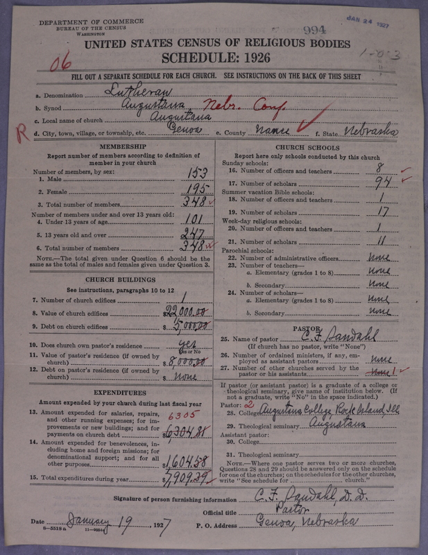 Scan of Evangelical Lutheran Augustana Synod of North America: 994