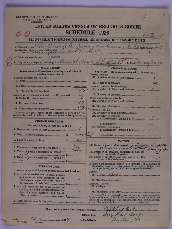Scan of General Conference of the Mennonite Church of North America: 1