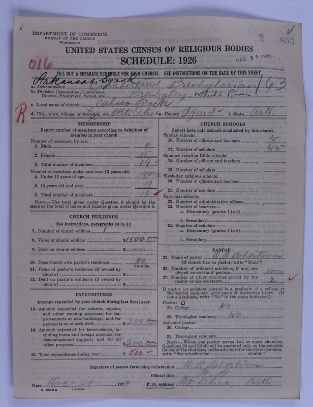 Scan of Cumberland Presbyterian Church: 853