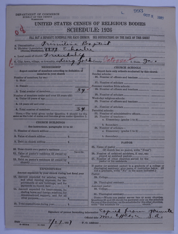Scan of Primitive Baptists: 993