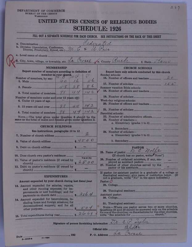 Scan of Federated Churches: 287