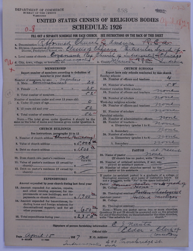 Scan of Reformed Church in America: 458