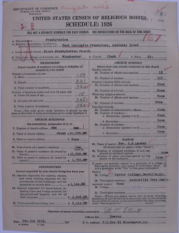 Scan of Presbyterian Church in the United States: 2015