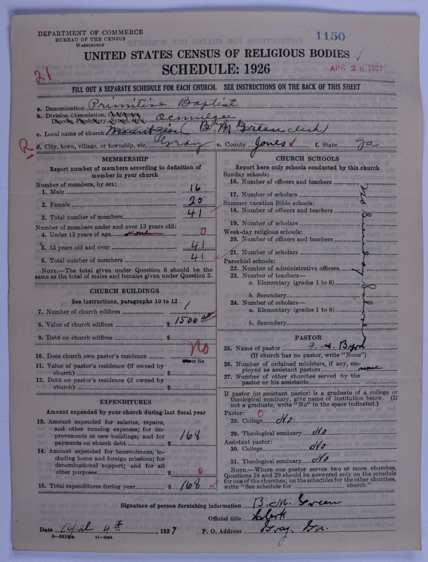 Scan of Primitive Baptists: 1150
