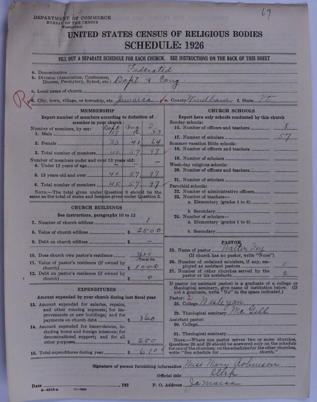Scan of Federated Churches: 67