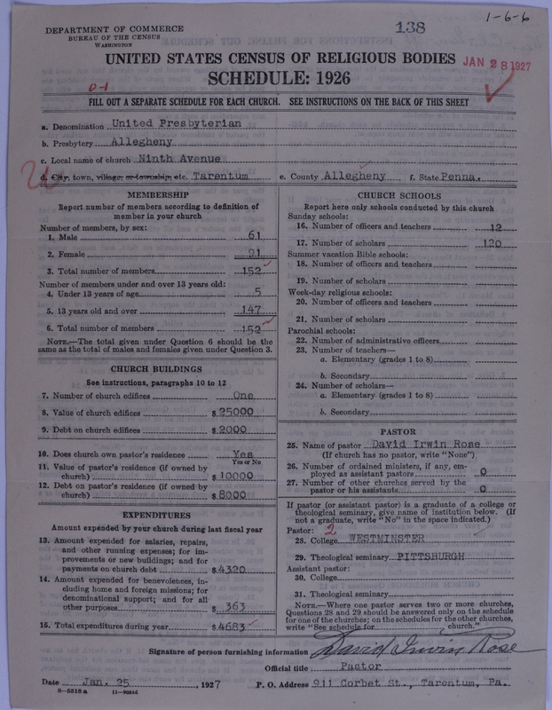 Scan of United Presbyterian Church of North America: 138