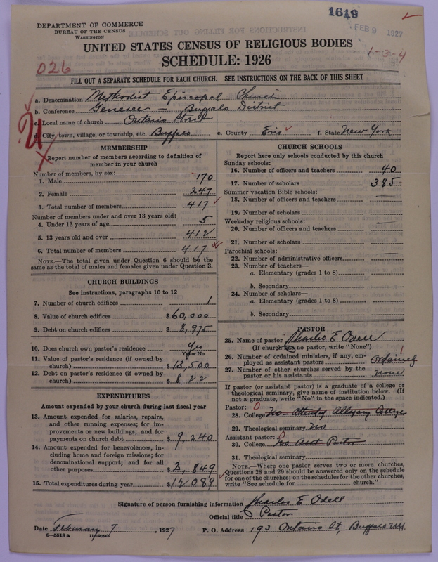 Scan of Methodist Episcopal Church: 1619