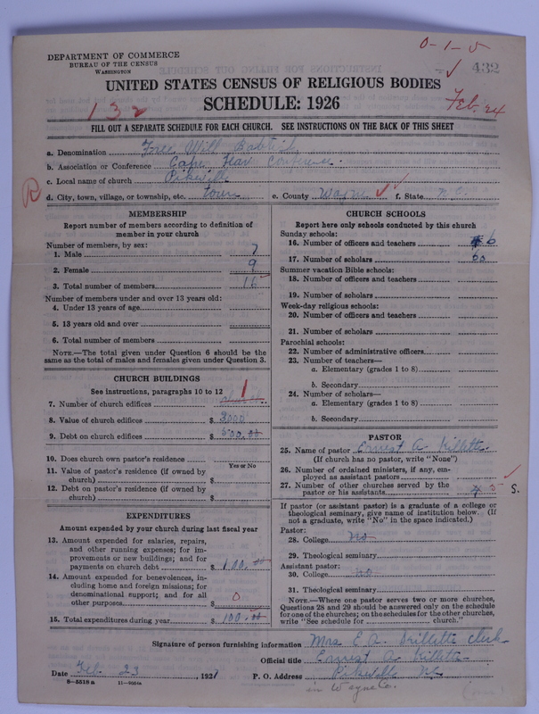 Scan of Free Will Baptists: 432