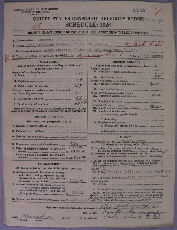 Scan of Norwegian Lutheran Church of America: 1455