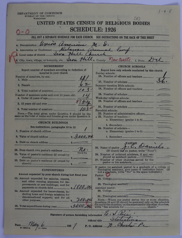 Scan of Union American Methodist Episcopal Church: 50
