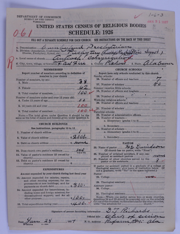 Scan of Cumberland Presbyterian Church: 784