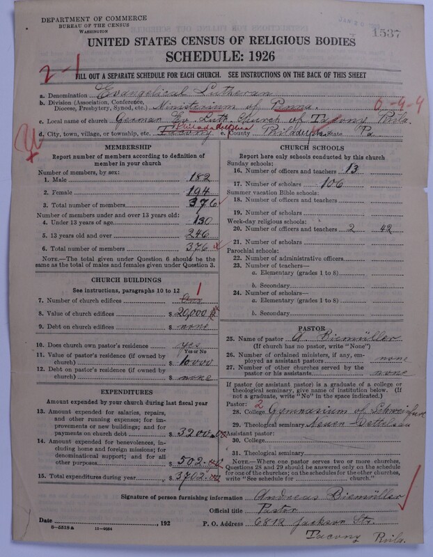 Scan of United Lutheran Church in America: 1537