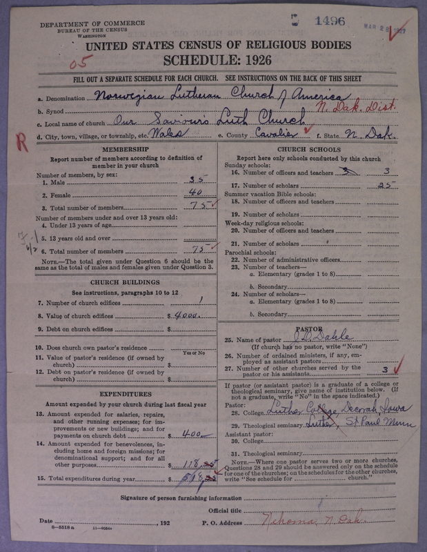 Scan of Norwegian Lutheran Church of America: 1496