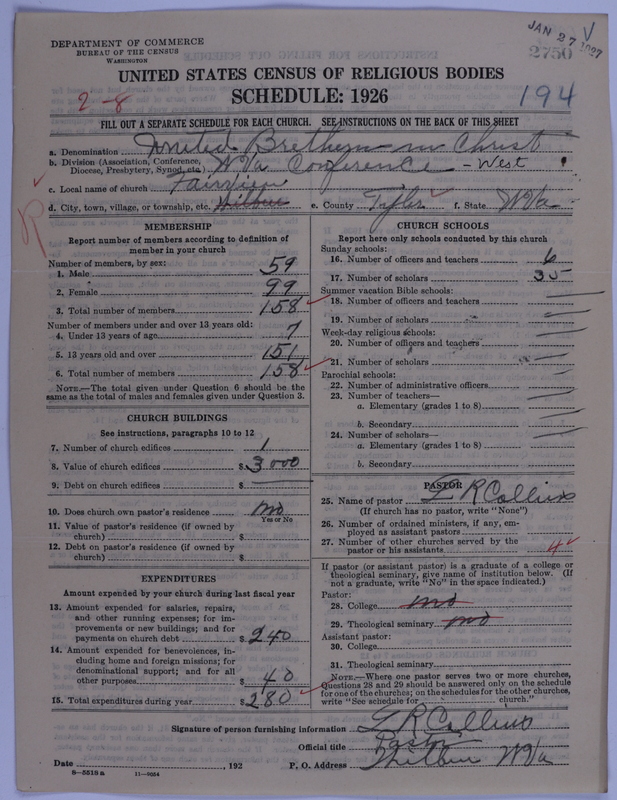 Scan of Church of the United Brethren in Christ: 2750