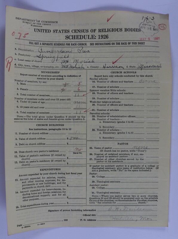 Scan of Cumberland Presbyterian Church: 116