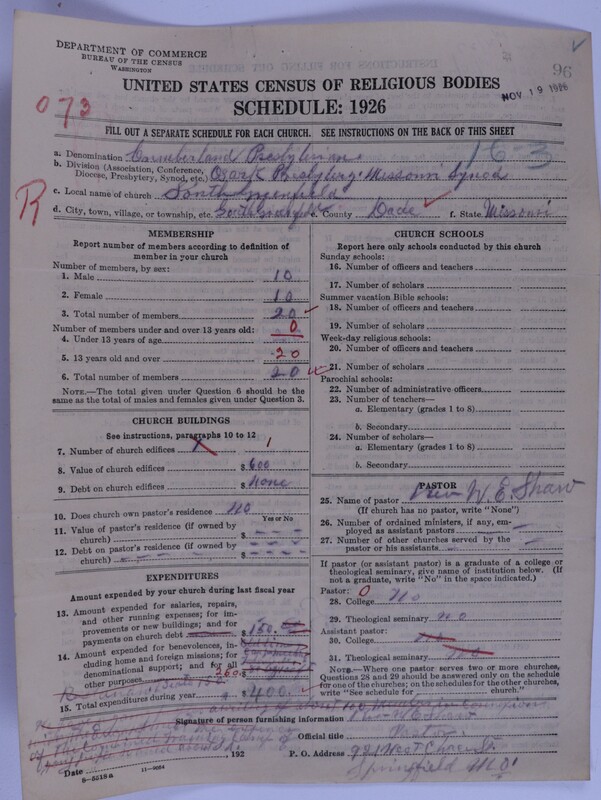 Scan of Cumberland Presbyterian Church: 96