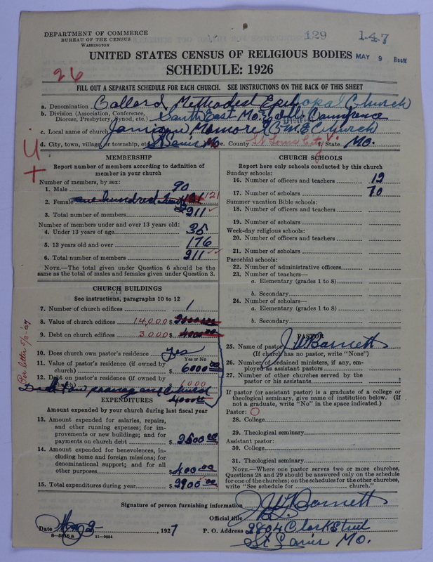 Scan of Colored Methodist Episcopal Church: 129