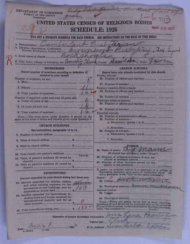 Scan of Cumberland Presbyterian Church: 1071