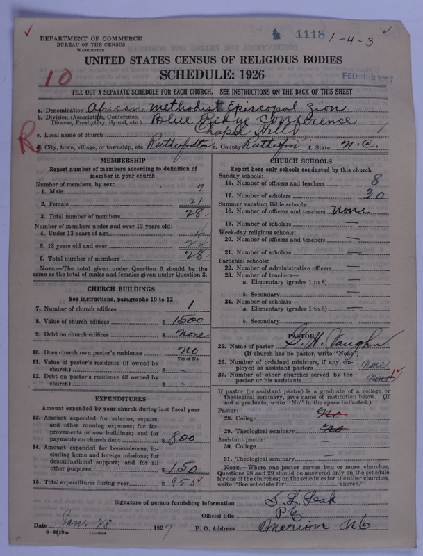 Scan of African Methodist Episcopal Zion Church: 1118