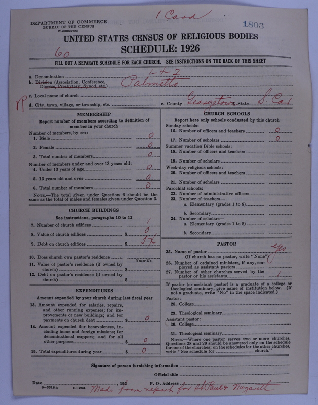 Scan of African Methodist Episcopal Church: 1803