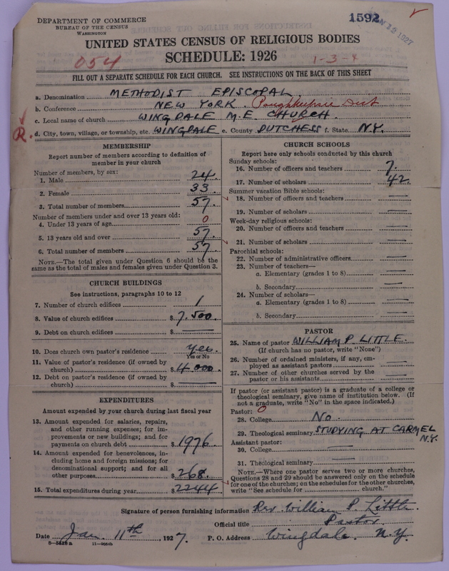 Scan of Methodist Episcopal Church: 1592