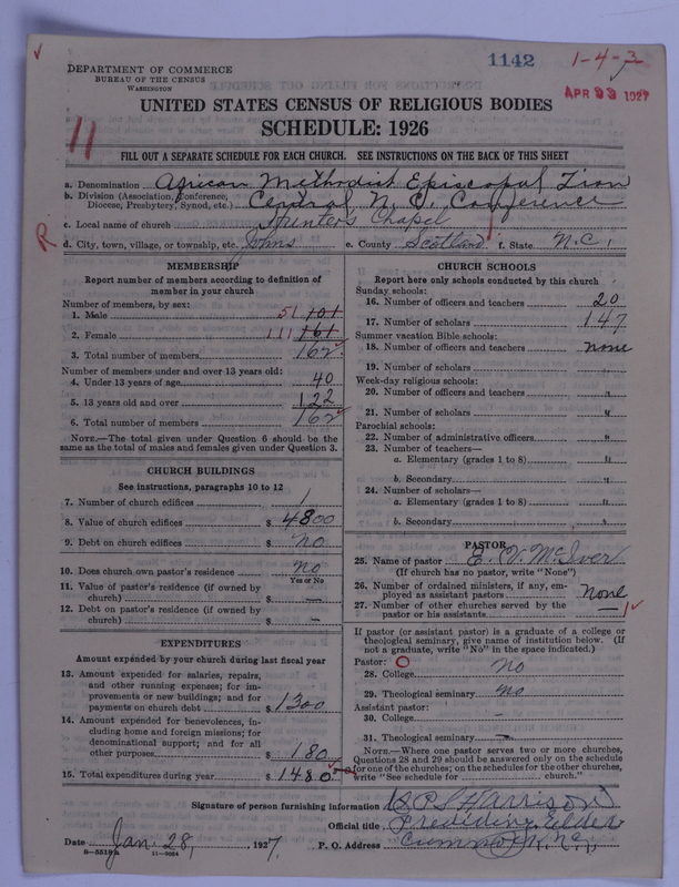 Scan of African Methodist Episcopal Zion Church: 1142