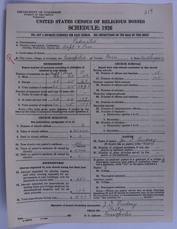 Scan of Federated Churches: 219